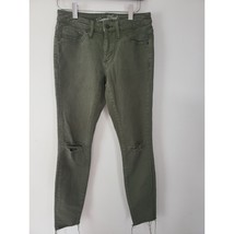 Universal Thread Jeans 0/25R Womens Mid Rise Jegging Green Raw Hem Distressed - £13.76 GBP