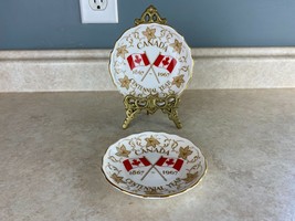 Royal Chelsea 2 Fine Bone China England Dainty Canada Centennial Trinket... - $14.74