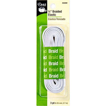 Dritz 9330W White Braided Craft Elastic 1/4&quot; x 3-yard - £2.13 GBP