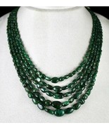 NATURAL OLD MINES EMERALD BEADS 5 LINE 359 CTS NUGGET PRECIOUS STONE NEC... - €907,74 EUR