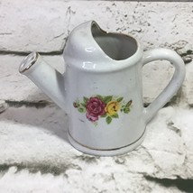 Vintage Watering Can Miniature 3” Figurine Rose China Pattern Gold Trim ... - $14.84