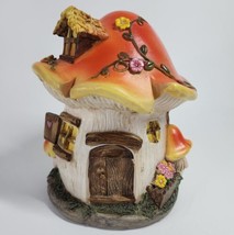 Woodland Fairy Garden Village Orange Mushroom House Cottage Cottagecore Cute - £47.84 GBP