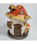 Woodland Fairy Garden Village Orange Mushroom House Cottage Cottagecore ... - $82.04 CAD
