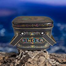 Vintage Singer Sewing Machine Collectors Tin Trinket Box By Bristol Ware... - €16,54 EUR