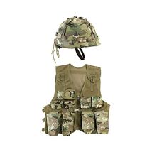 Kombat UK Kids Btp Assault Vest + Helmet Set, British Terrain Pattern, O... - $111.00