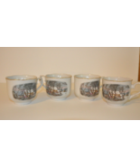 Set of 4 Avon Currier &amp; Ives Winter Scene Tea Cup (Scalloped) - £15.18 GBP