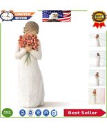 Surrounded by Love Hand-Painted Resin Figure with Red Poppies - 5 Inches - $1,400.87 MXN