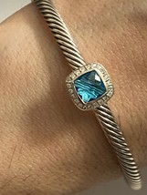 Used Albion blue topaz and diamond bracelet 4mm Medium - $450.00
