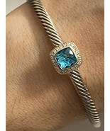 Used Albion blue topaz and diamond bracelet 4mm Medium - £353.05 GBP