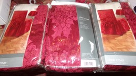 NEW SET OF 4 BURGUNDY CHAIR COVERS WITH TIES POLY COTTON - £14.54 GBP
