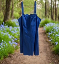 NWT retro blue white Madison Leigh Dress Size 20W sleeveles Built In Bra... - $26.68