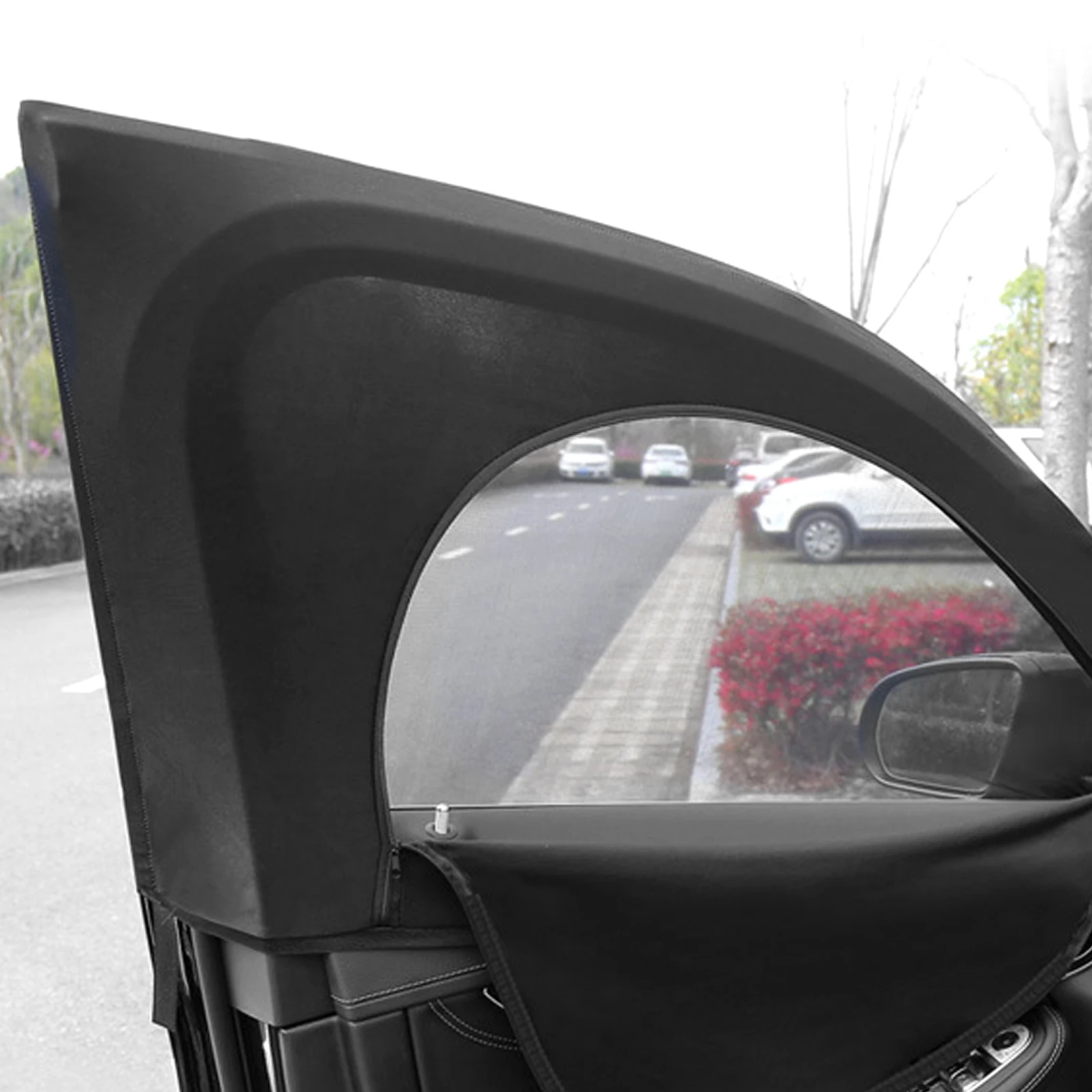 2Pcs Car Window Shade Elastic Auto Front/Rear Side Window Sun Shade Breathable - £19.07 GBP+