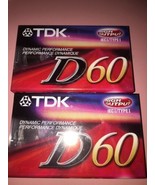 New Lot of 2 TDK D60 High Output Blank Audio Cassette Tapes Sealed - €10,29 EUR