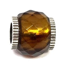 Authentic Brighton Faceted Glass Bead, J9242M, Silver, Brown Plated, New - £9.49 GBP