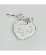 Return to Tiffany Heart Tag With Key Pendant or Charm in Sterling Silver - £180.78 GBP