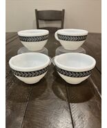 Pyrex Corning Grecian Gray White Laurel Leaf Mug USA SET OF 4 Cups - $326.70 MXN