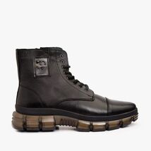 The Ottova Black Leather Lace-Up Sneaker Men Boot with a Zipper image 3