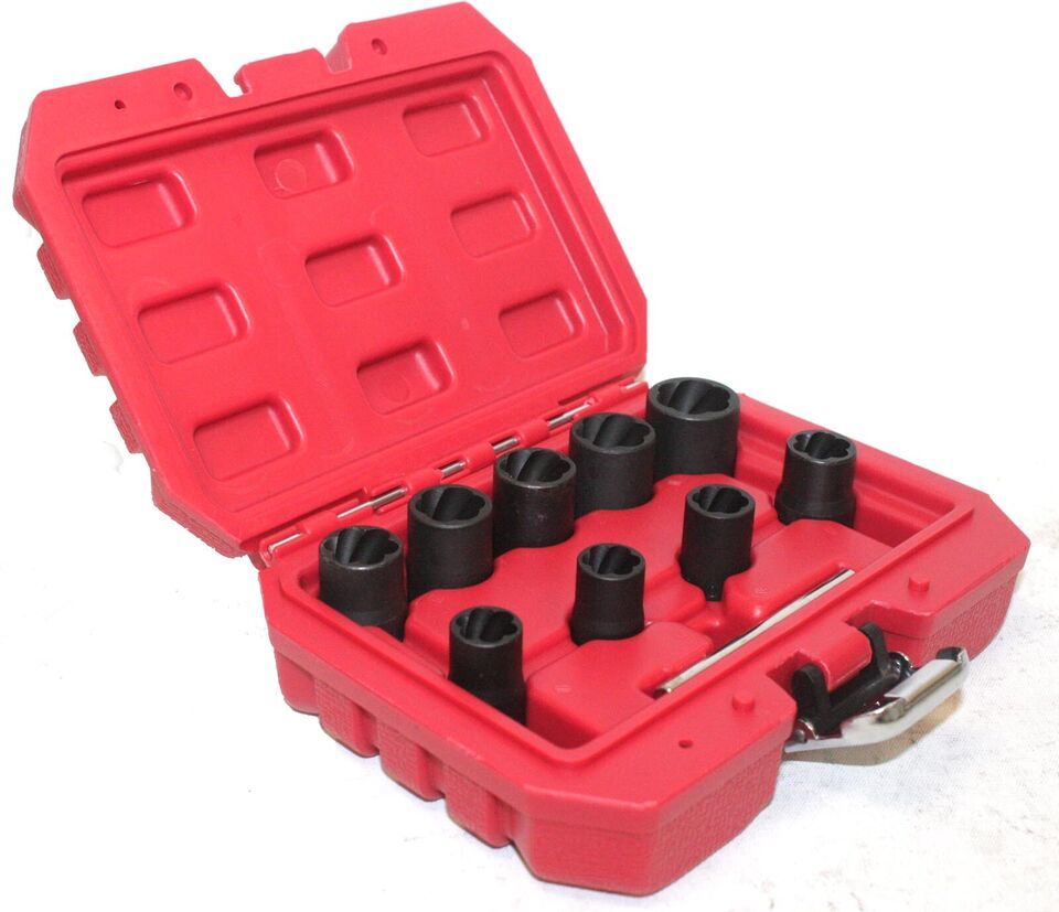 10pc 3/8&quot; Dr Locking Wheel Twist Socket Damaged Rounded Worn Nut Remover... - $31.78