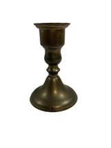 Vintage Commodore Brass Candle Holder Candlestick Made In India 5&quot; Tall  - $14.01