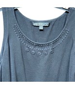 Blouse Kasper Knit Sleeveless In Black. Woman’s 1XL. Decorative Neckline... - £8.75 GBP