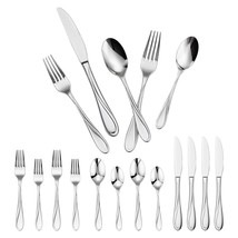 30-Piece Silverware Set Stainless Steel Cutlery Flatware Utensil Kitchen for 6 - $1,934.21 MXN