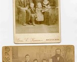 2 Cabinet Cards Family Group Man Wife &amp; 5 Kids Mapleton Minnesota  - £19.05 GBP