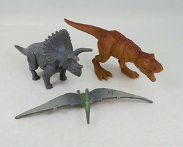 Jurassic World Mini Dinosaur Figures Lot of 3 T-Rex Triceratops Pteranodon - £15.45 GBP