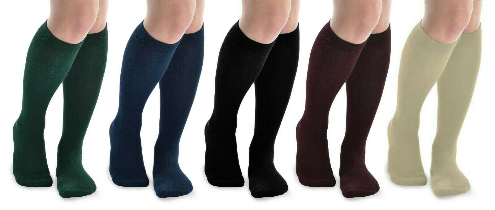 Jefferies Socks Womens Cotton Knee High School Girl Long Tall Socks 2 Pair Pack