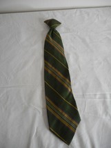 Vintage  striped Green Purple Yellow Clip on Tie Necktie Snapper - $186.34 MXN