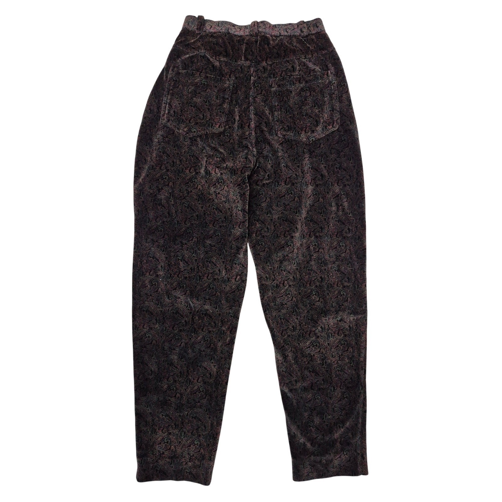Vtg 80s 90s Jones New York Sport Cotton Blend Velvet Pants Dark Paisley 27x29 Item image 2