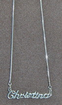 925 Sterling Silver Name Necklace - Name Plate - CHRISTINA 17&quot; Chain w/Pendant - $60.00
