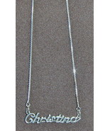 925 Sterling Silver Name Necklace - Name Plate - CHRISTINA 17&quot; Chain w/P... - £47.19 GBP