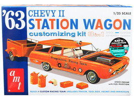 Skill 2 Model Kit 1963 Chevrolet II Station Wagon with Trailer 3-in-1 Kit 1/2... - £41.55 GBP