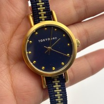 Tokyo Bay Gold Tone Blue Dial St. Steel 28mm Women’s Watch Working New B... - $16.42