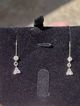 Diamond Dangle/drop Earrings 14kt Yellow Gold Leverback in great condition - £1,028.23 GBP