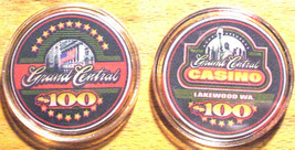 (1) $100. Grand Central CASINO CHIP - Lakewood, Washington - 2003 - £23.52 GBP