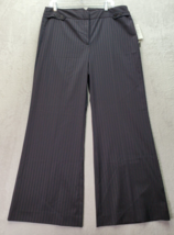 Nine West Dress Pants Women&#39;s 14 Black Multi Striped Stretch Flat Front ... - £21.72 GBP