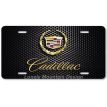 Cadillac Inspired Art Gold on Mesh FLAT Aluminum Novelty Auto License Tag Plate - £14.38 GBP