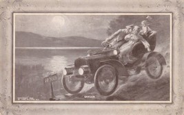 Antique Automobile Stealing Kiss Danger Postcard Chas. Williams Havana KS D03 - £2.33 GBP