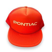 Vintage Snapback Pontiac Red Trucker Hat GM Pontiac Chevy Mesh - £17.99 GBP