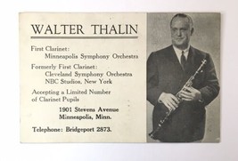 1937 Advertising Mail Card WALTER THALIN Clarinet Teacher Minneapolis MN - £11.28 GBP