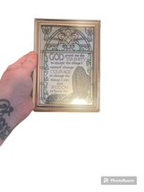 Vintage Glass Serenity Prayer In Frame - £11.24 GBP