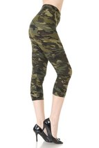 Multi-color Print, Cropped Capri Leggings In A Fitted Style With A Bande... - $12.00