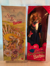 2 Vintage Barbies Graduation Class of 96 And Spring Blossom Barbie Both In Boxes - £15.92 GBP