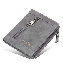 2022 New Men Short Wallets Card Holder Solid Fashion Zipper Men Leather Purse Co - £12.37 GBP