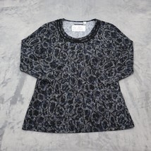 Croft Barrow Shirt Womens S Black Long Sleeve Scoop Neck Pullover Knit Blouse - £17.90 GBP