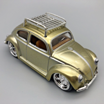 Jada Dub City 1959 &#39;59 Volkswagen VW Beetle Gold Diecast 1/64 Scale Roof Rack - $26.11