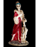 Skeleton Woman and Dog On Chain Figurine Prop Creepy Halloween Decor Lar... - €76,43 EUR