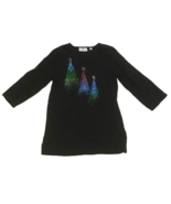 Quaker Factory Ladies Top Christmas Holiday Trees Sequins XS Jewel Black... - £27.33 GBP