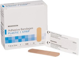 McKesson Adhesive Bandages, Sterile, Plastic Strip, 1 in x 3 in, 100 Count, 1 Pa - £11.18 GBP